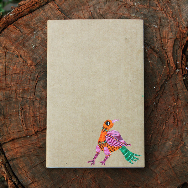 Gond Art Unruled Notebook - Bird