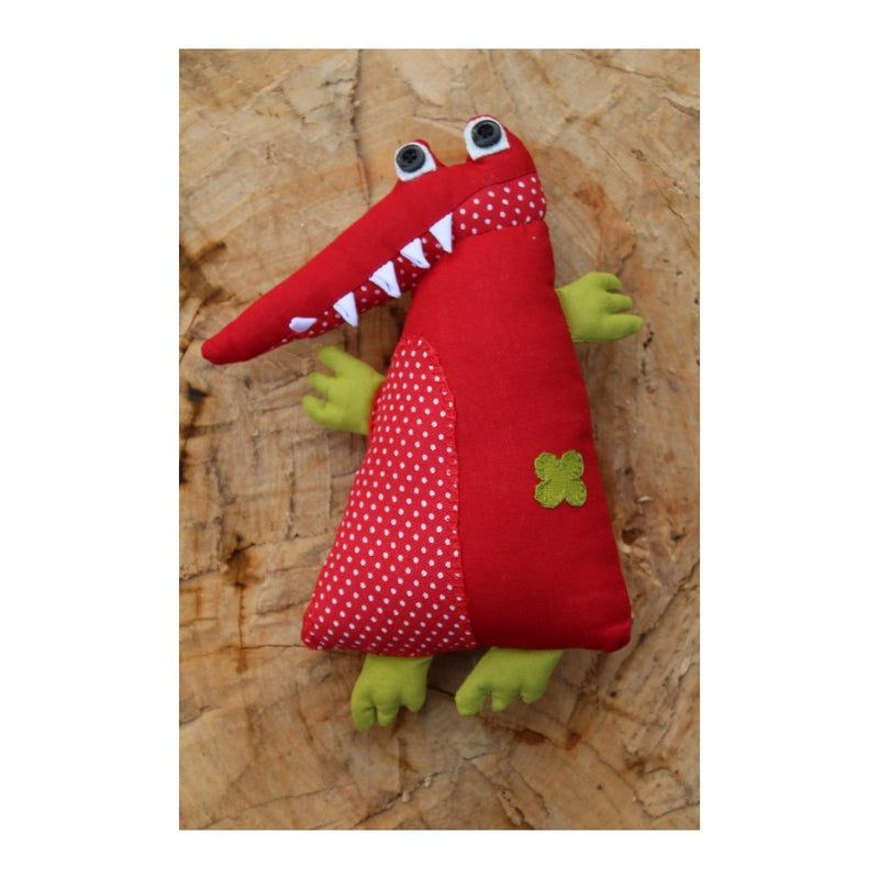 Handmade Plush Toy - A Red Alligator