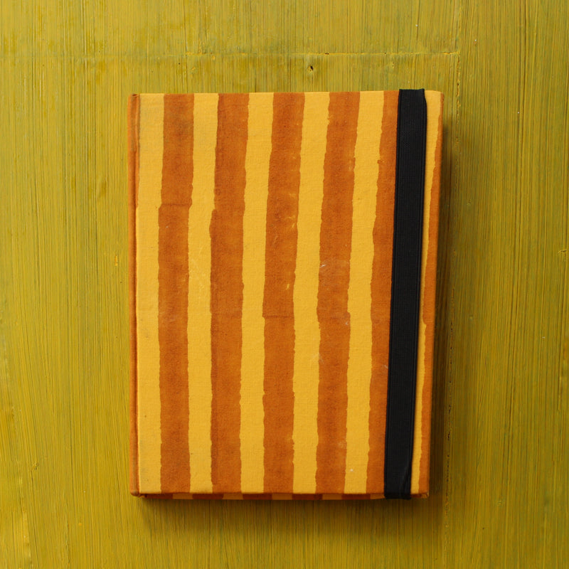 Block Printed A5 Diary - Orange and Yellow