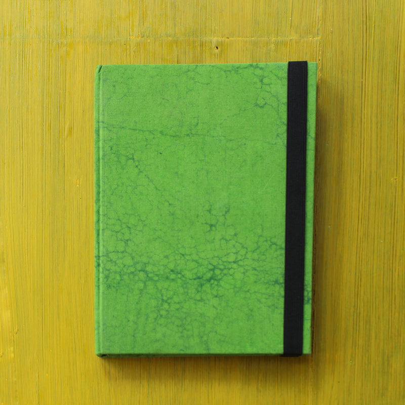 Block Printed A5 Diary - Light Green