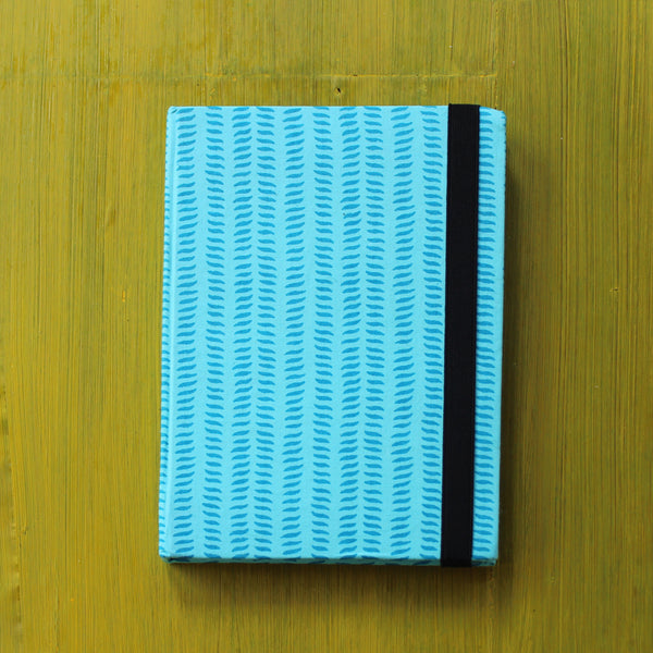 Block Printed A5 Diary - Light Blue