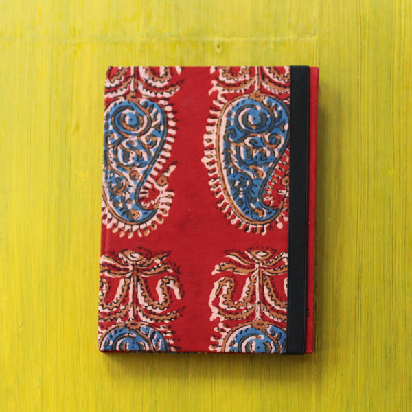 Block Printed A5 Diary - Red