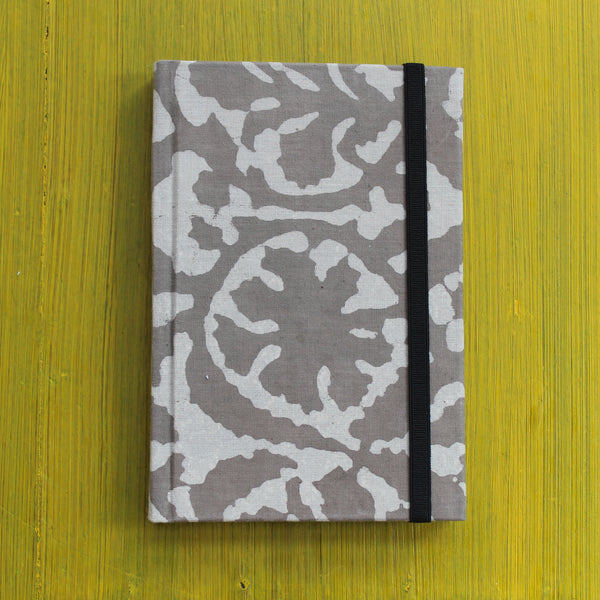 Block Printed A6 Diary - Grey