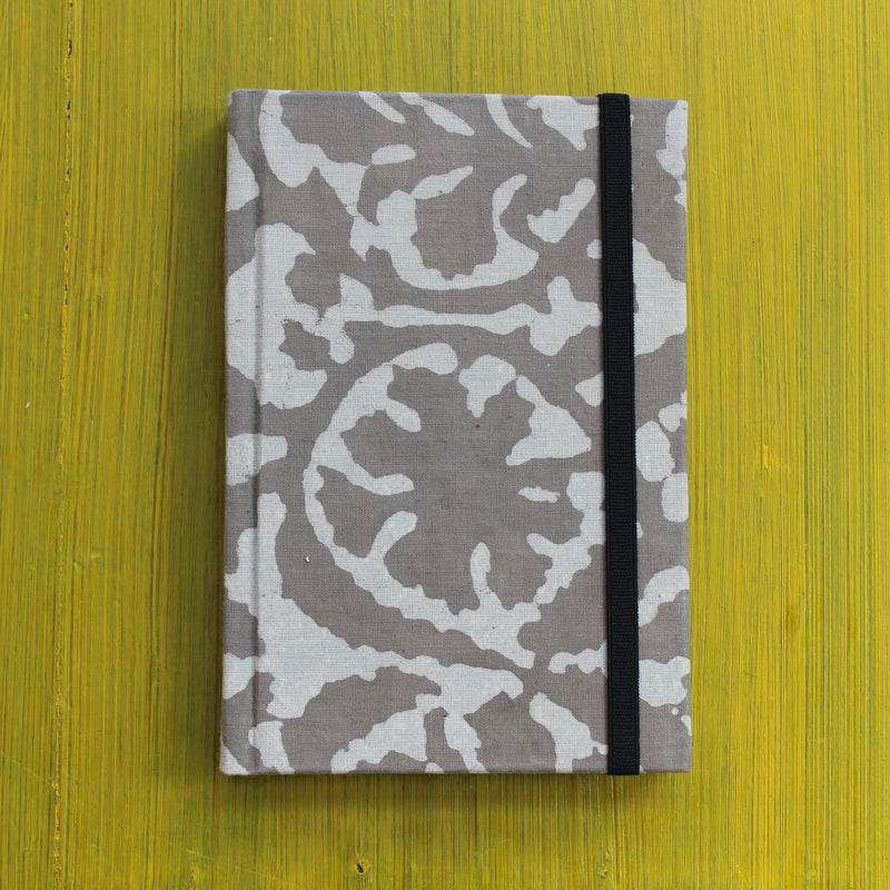 Block Printed A6 Diary - Grey