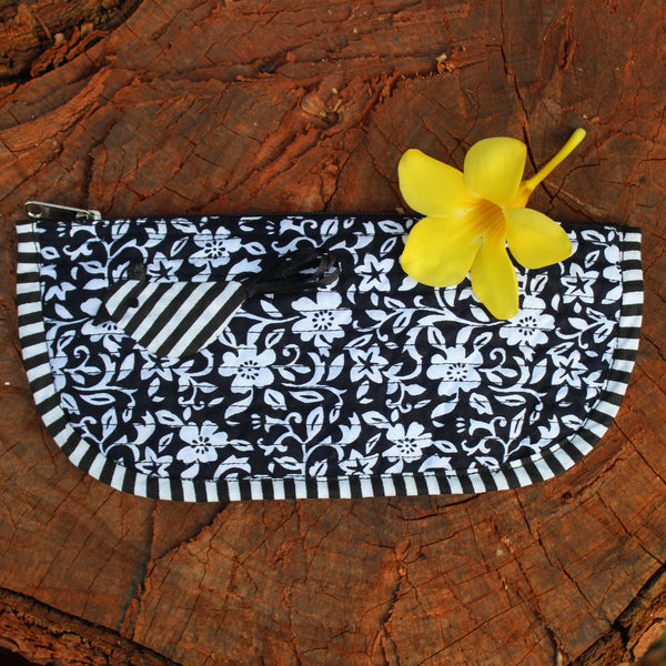 Applique Work Pencil Pouch - With Bird Sewn on Top
