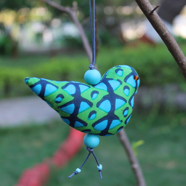Joy Bird Ornament - Blue and Green