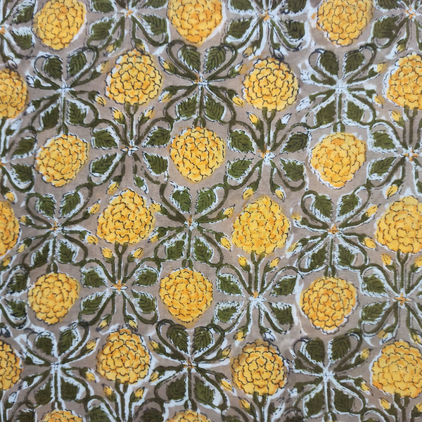 Marigold Handblock Printed Fabric