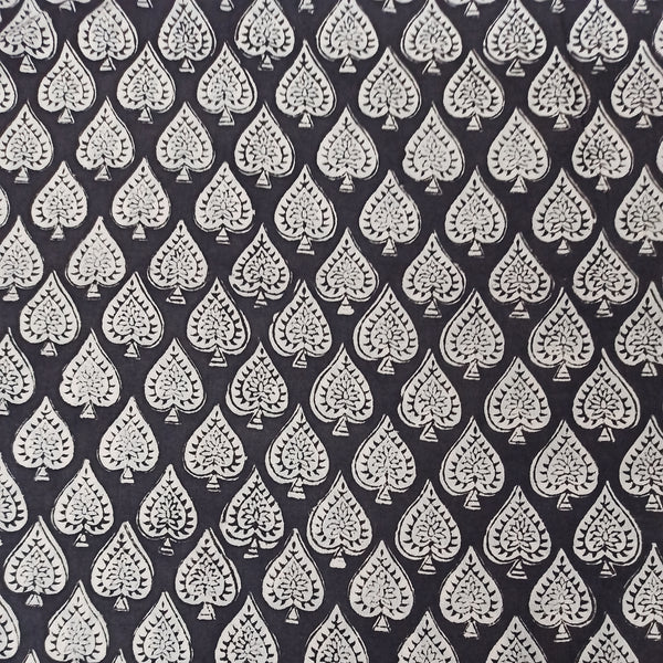 Handblock Printed Fabric - Black