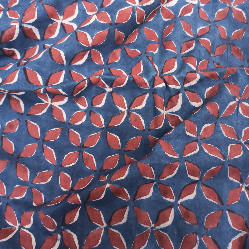 Handblock Printed Fabric - Indigo
