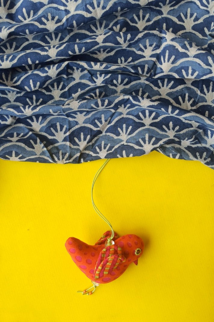 Song Bird Ornament - Orange and Pink