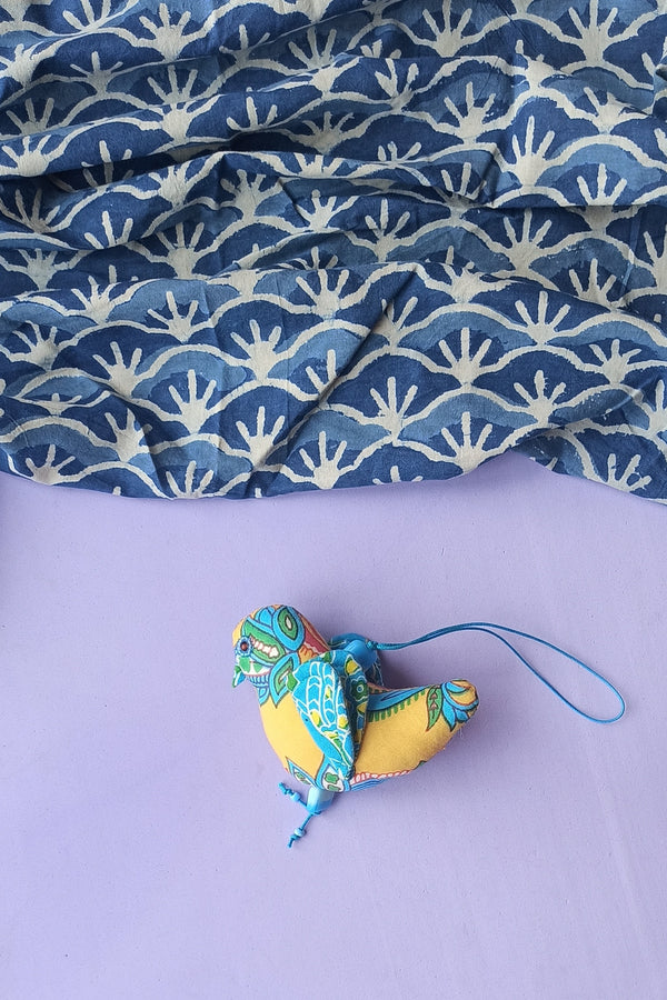 Song Bird Ornament - Yellow and Blue