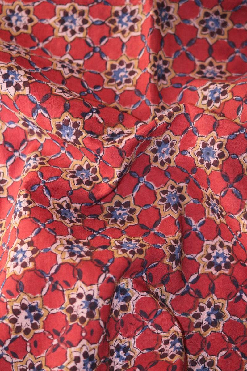 Handblock Printed Fabric - Red
