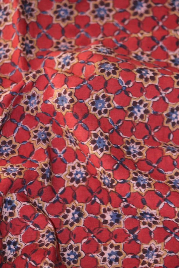 Handblock Printed Fabric - Red
