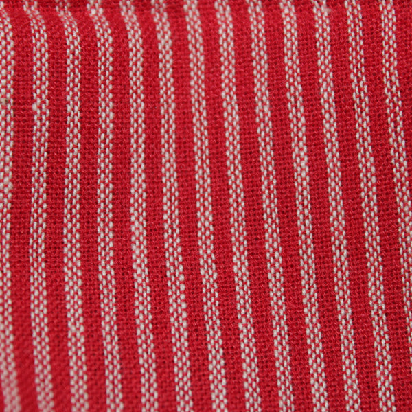 Scribbled Lines Handloom Cotton Fabric - Red Stripes(2.5 metres)