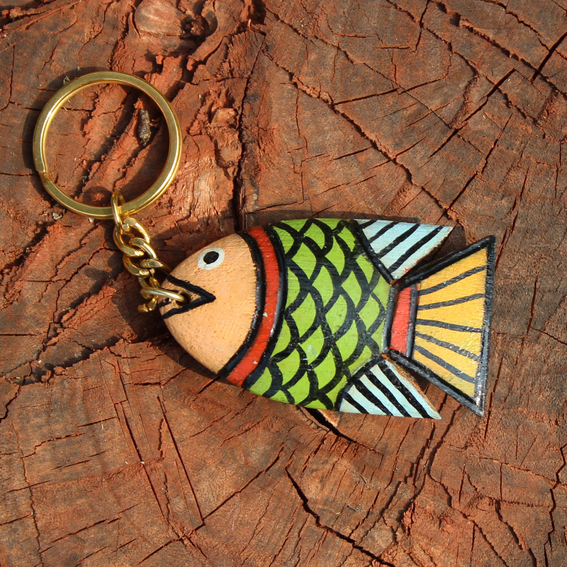 Multicolor - Patua Handpainted Wooden Keychain 52