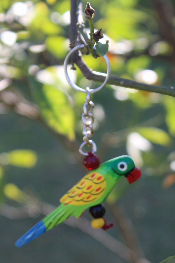 Wooden Keychain - Parrot