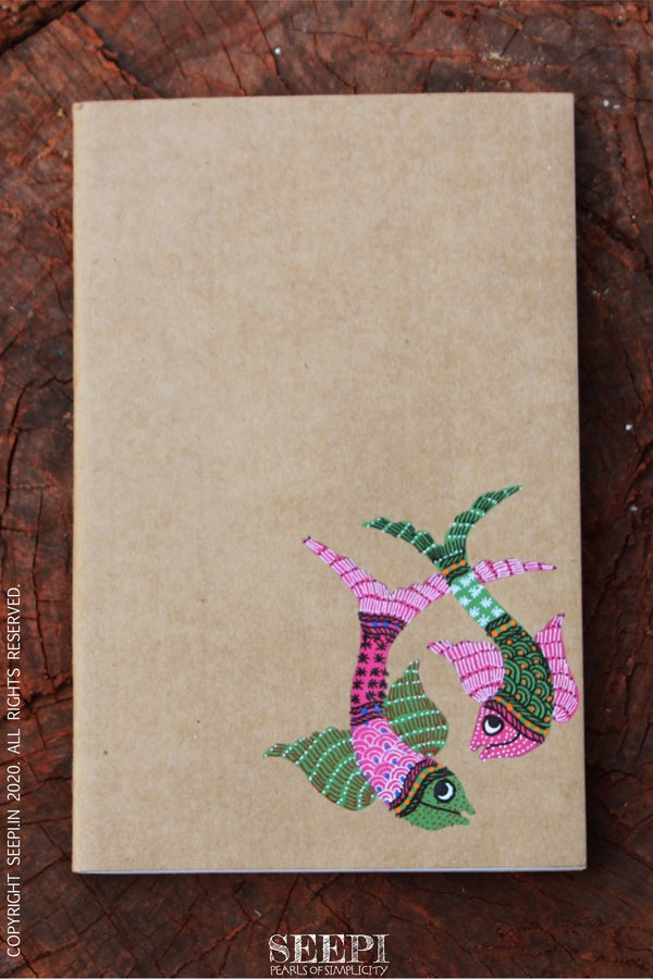 Gond Art Notebook - Two Fishes