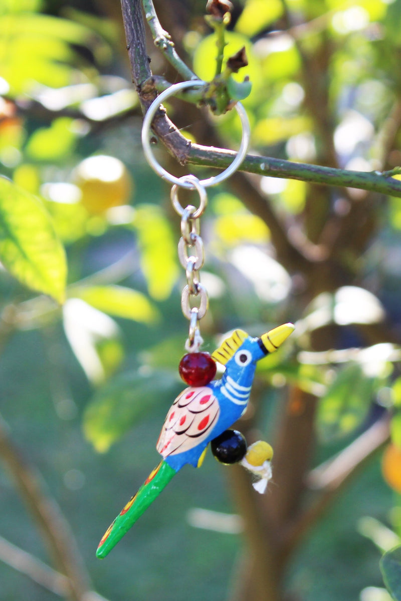 Wooden Keychain - Peacock